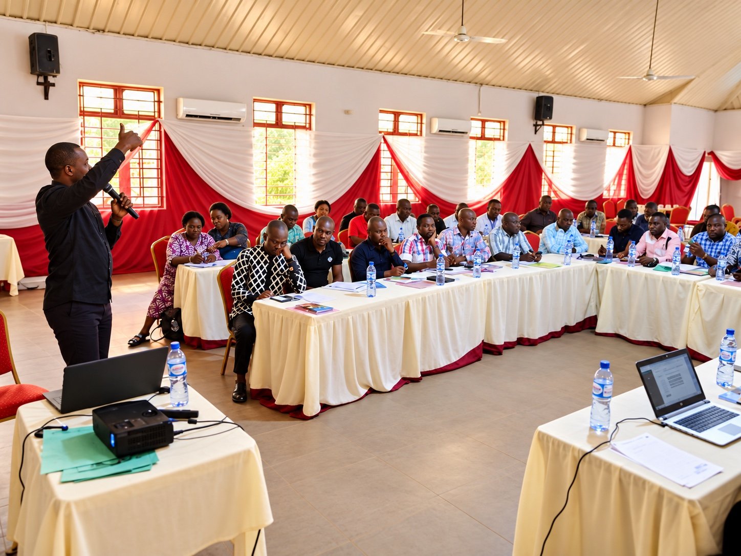 Participants taking part in an SCFI training session
